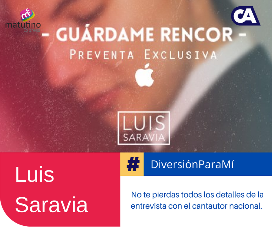 MatutinoXpress's tweet photo. No te pierdas #GuárdameRencor el nuevo videoclip del cantautor guatemalteco @LSaraviaMusic #VivoMatutino https://t.co/z6GdfgGQ5O https://t.co/nUVCm7BFQ8