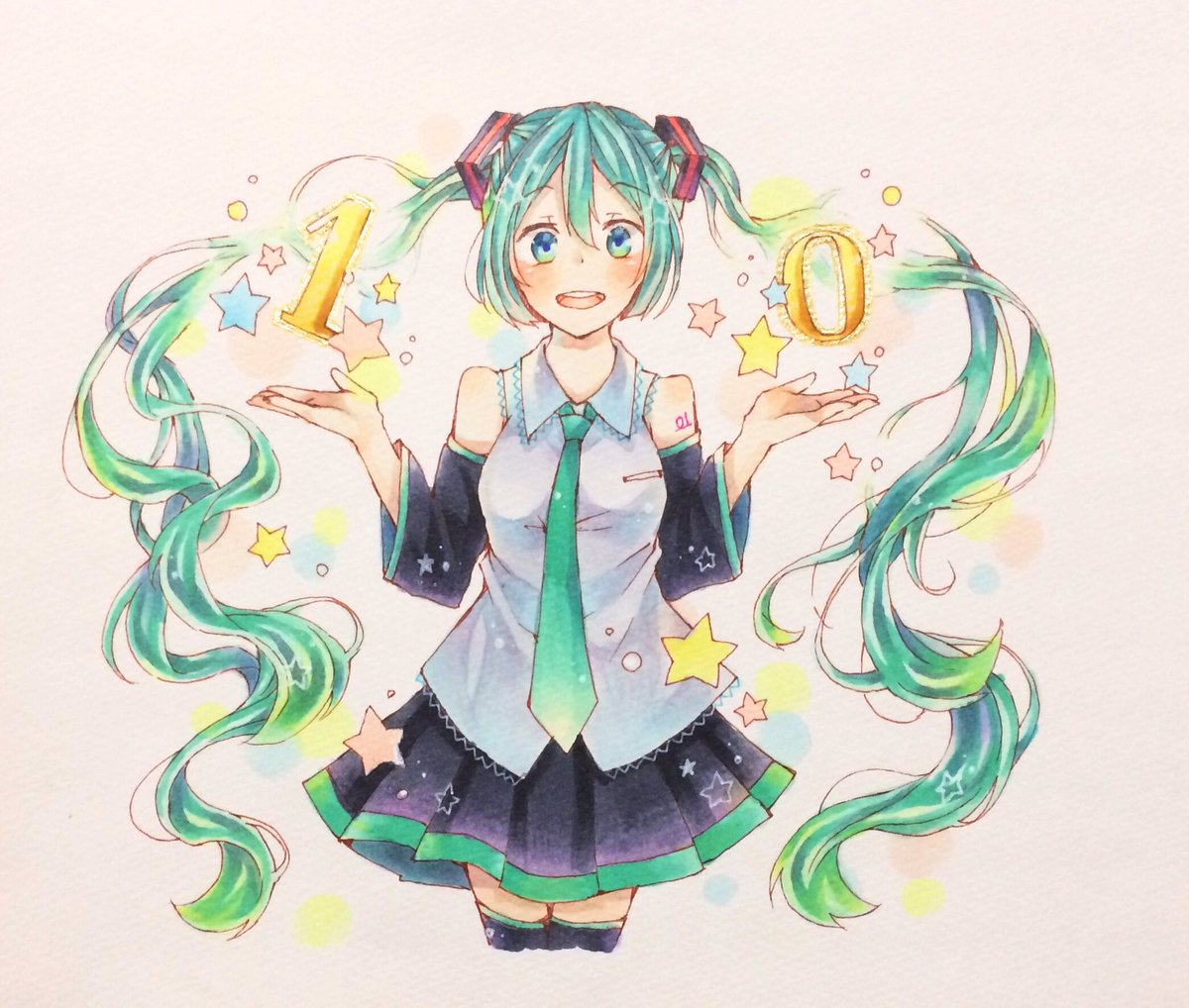 紫朞 しき 初音ミク描いてみた 間に合わなかったけど 笑笑 Youtubeにもあげました T Co Atrbalvpk8 初音ミク誕生祭17 初音ミク生誕10周年 T Co S6czt8qlc7 Twitter