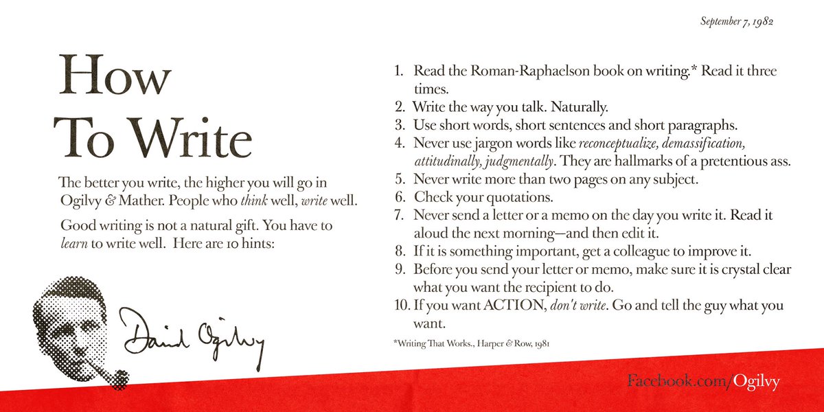 A memo drafted by David Ogilvy on September 7, 1982 for the management to circulate as they saw fit #OgilvyArchive #TBT