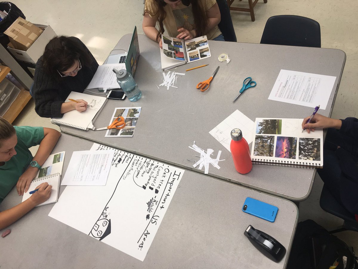 MsKalimauri's tweet photo. Planning has begun on our collaborative Acrylic painting of campus! @MaclayFineArts https://t.co/dpWsMZDdEI