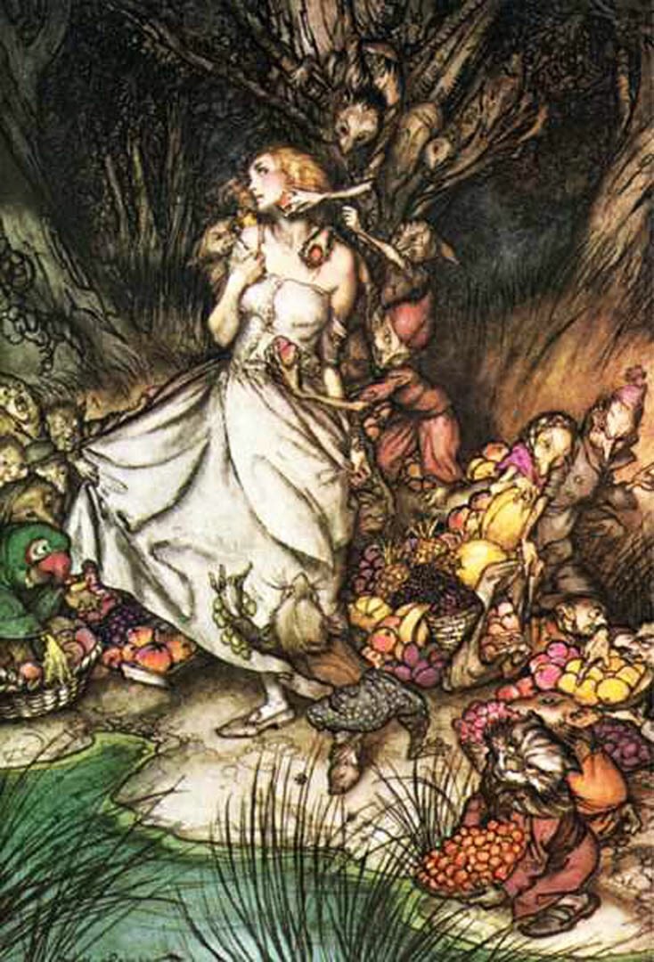 alicia_gaile's tweet image. Goblin Market illustration by Arthur Rackham. 

Their offers should not charm us,
Their evil gifts would harm us." 

#FolkloreThursday