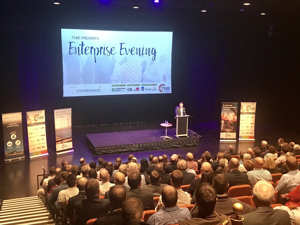 Huge turnout to the <a href="/TSBEnterprise/">TSBE</a> Enterprise Evening sponsored by <a href="/Strategenics/">Strategenics</a> #toowoomba #toowoombaregion <a href="/shanecharles/">SHANE CHARLES</a> <a href="/ianmcfarlane/">IANMCFARLANE</a>