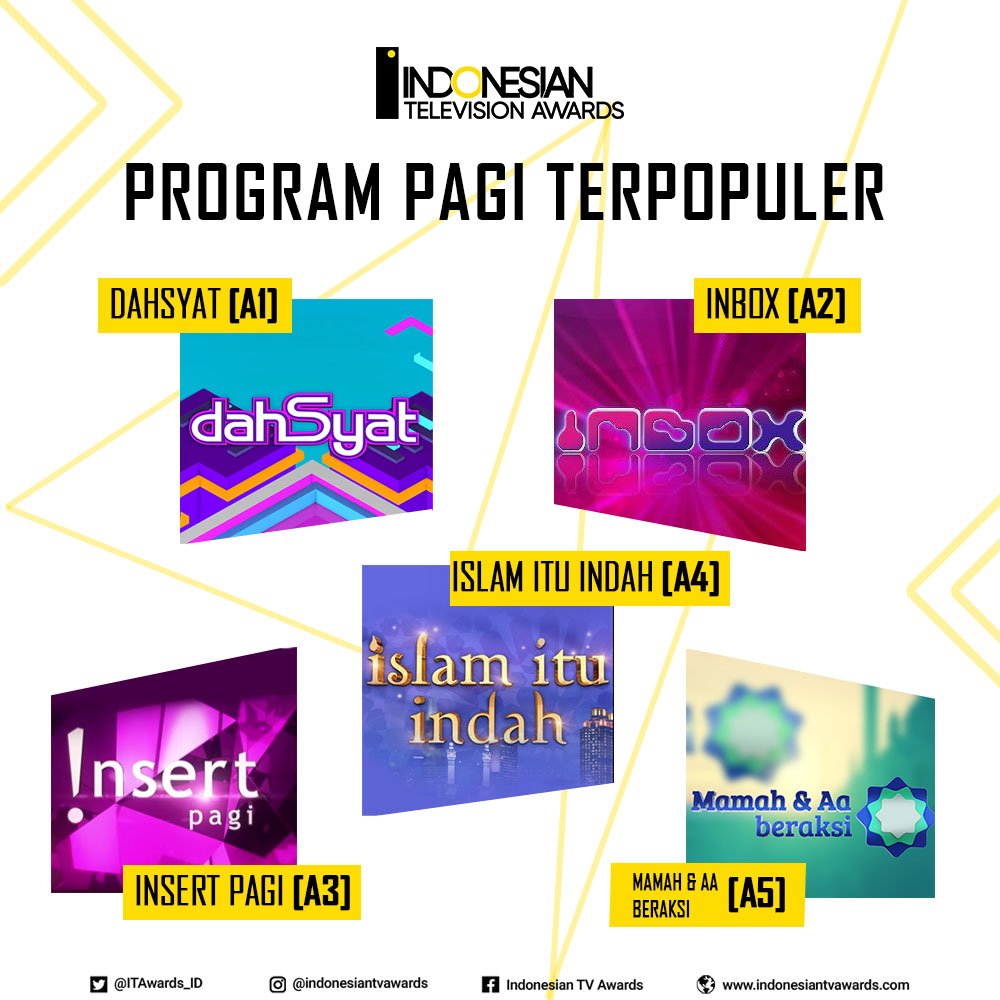 ITAwards_ID's tweet photo. Vote 'Program Pagi Terpopuler' pilihan kamu. https://t.co/pnfNXVghmx
