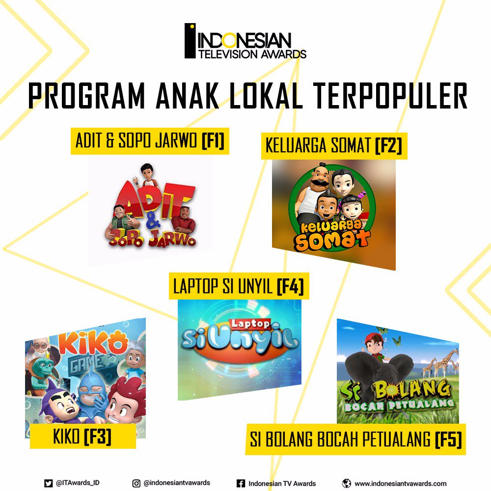ITAwards_ID's tweet photo. Vote 'Program Anak Lokal Terpopuler' pilihan kamu. https://t.co/uXlnJNDXxk
