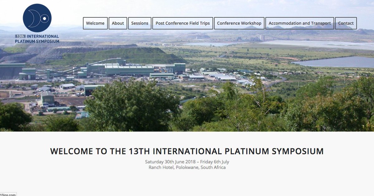 WitsGeoscience's tweet photo. 13th International #platinum Symposium 2018 website is live! More details coming in October...
https://t.co/8tL51DlyVz #13IPS https://t.co/eGJJ5recvd