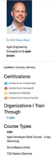 VonWiedegong's tweet photo. Ich bin jetzt von der @ScrumAlliance als Trainer für #CertifiedScrumDeveloper bei @itagile akkreditiert. Tschakka! #craftsmanship https://t.co/wWTZcv7jkE