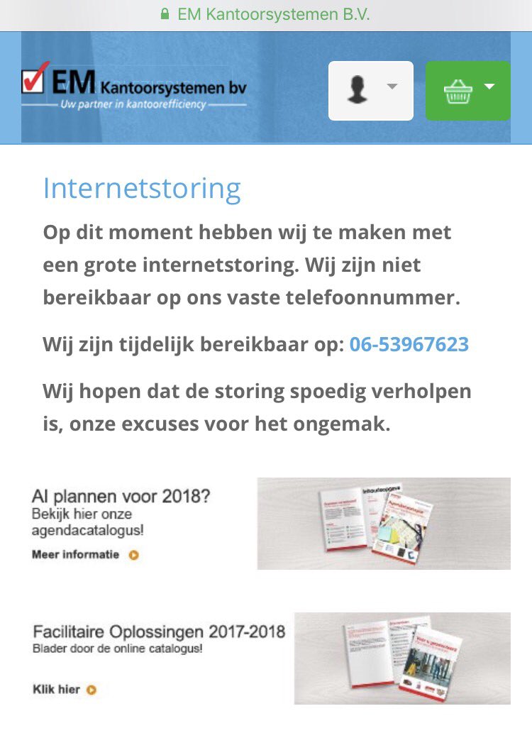 STORING | Helaas zijn we niet bereikbaar via de mail en telefoon door een internetstoring. U kunt ons tijdelijk bereiken op onderstaand nr.
