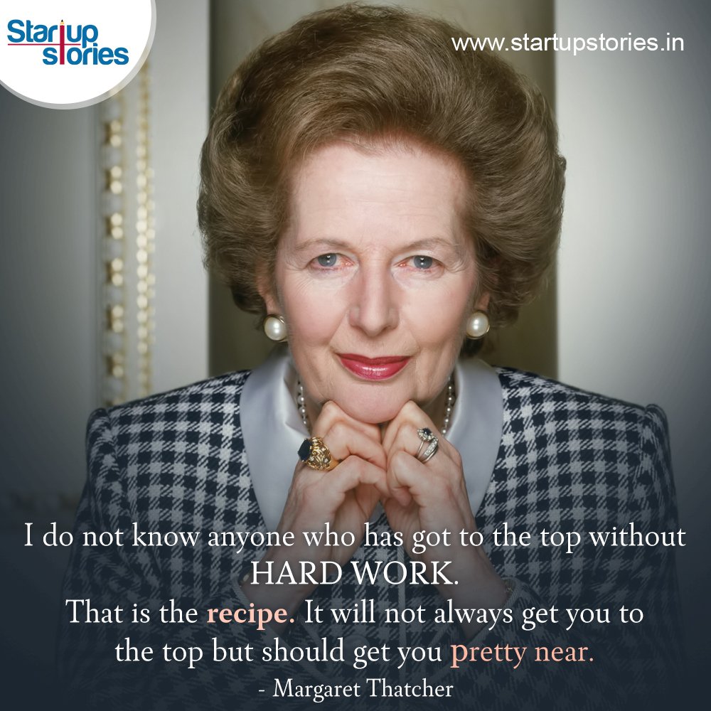 Hard work and perseverance are the perfect recipe for success!

#StartupStories #MargaretThacher #ThursdayThoughts #Success #hardworkpaysoff