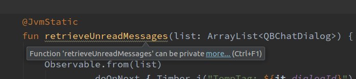akbarsha03's tweet image. Careful with this #AndroidStudio suggestion for the @JvmStatic annotated method to be private. It's a trap 🧐 #AndroidDev #kotlinforandroid