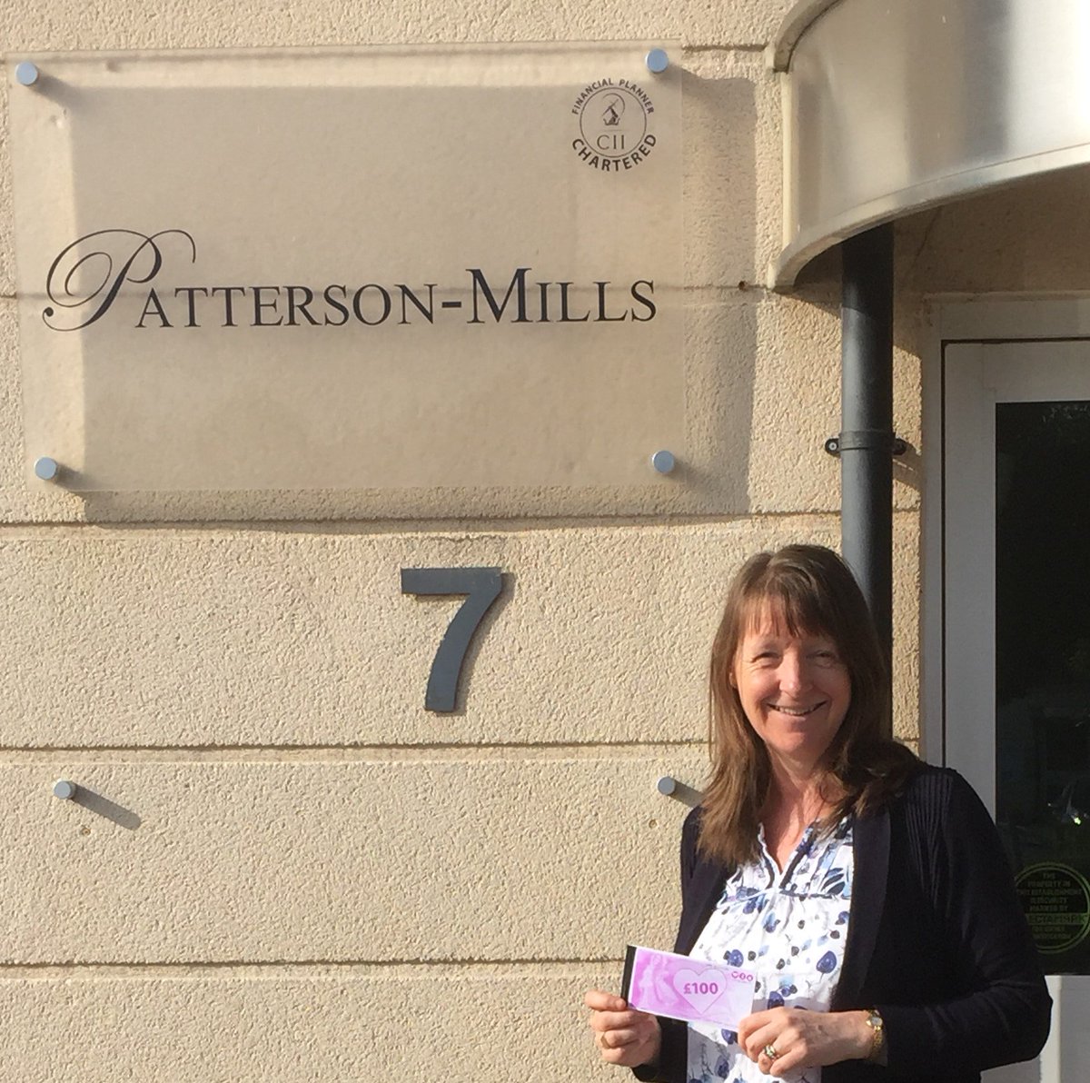 AnglianWaterBus's tweet photo. Congratulations to our customer prize draw winner for July, Jeanette Mills from @PattersonMills, experienced chartered financial planners. https://t.co/m0iEfTsyG1