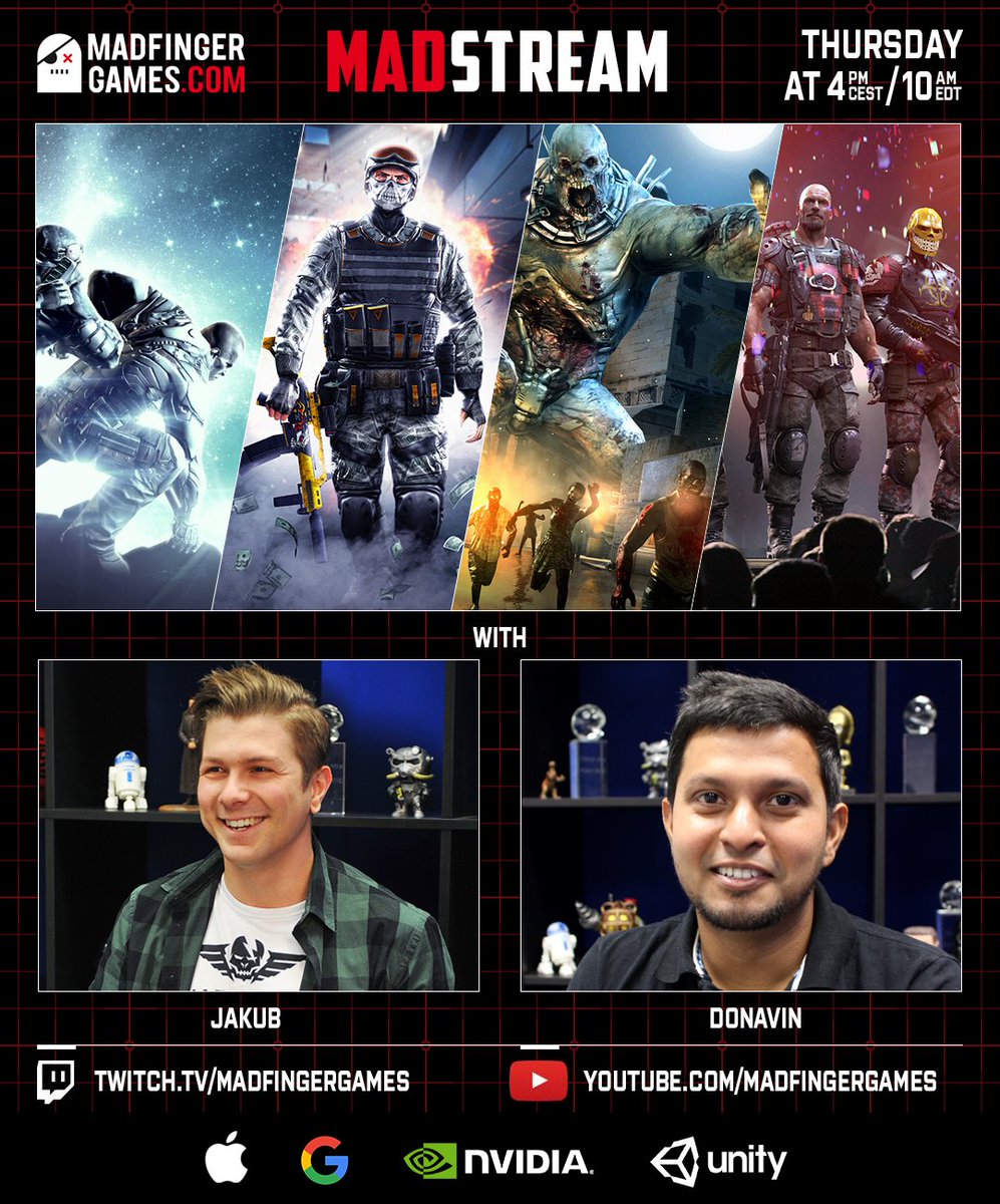 MADFINGERGames's tweet image. It's Thursday and that means #MADstream. Tune in at 4pm CEST/10am EDT to our YouTube or Twitch channel!