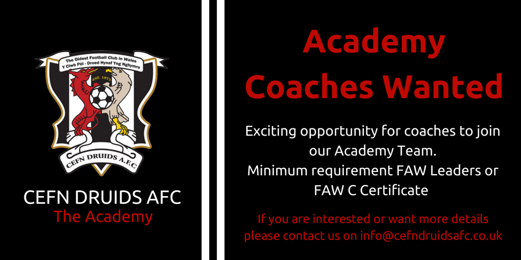 Academy Coaches Wanted. <a href="/DruidsAcademy/">Druidsacademy</a>