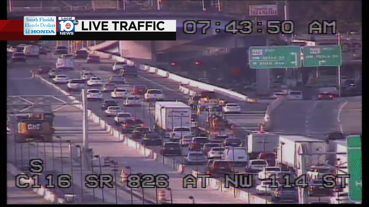 Crash on SR-826 SB at NW 103rd St #traffic https://t.co/lEPqXoe5Cc