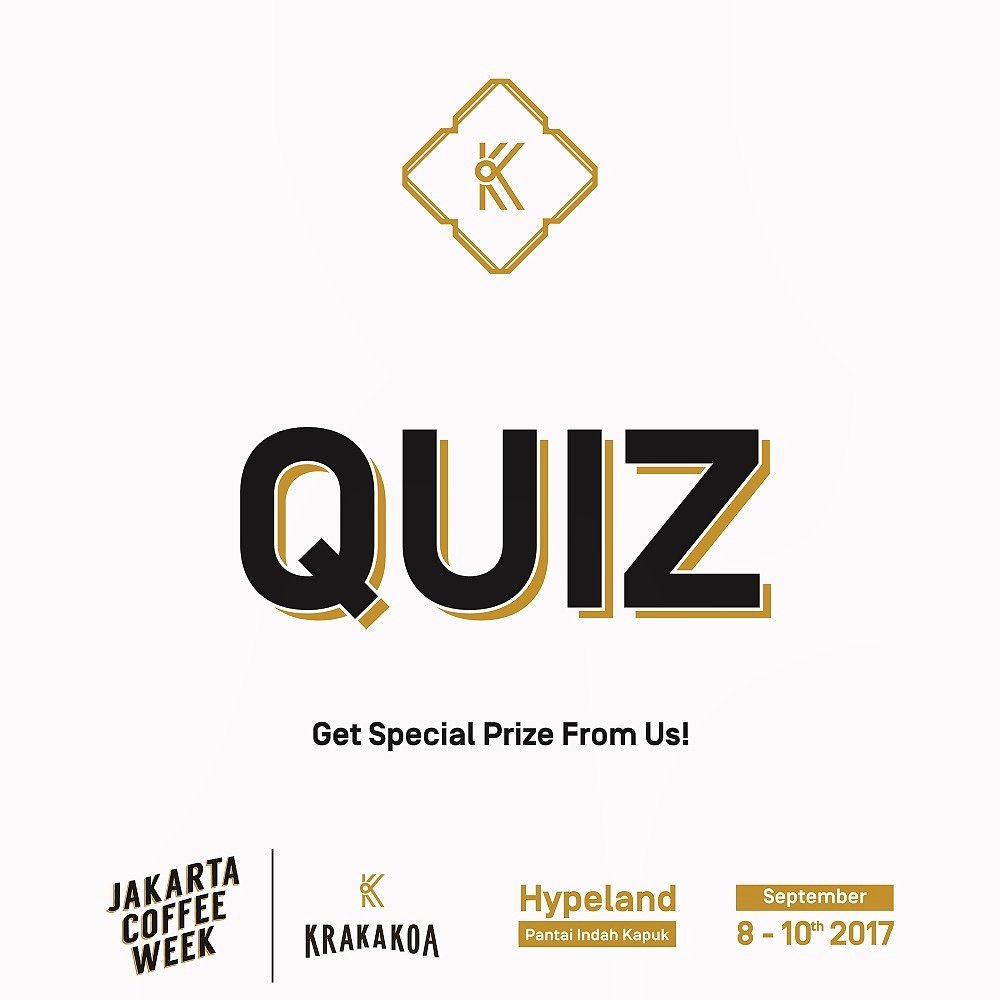 Check our Instagram account to get special prize from us!

#jakartacoffeeweek
#jakartacoffeeweek2017