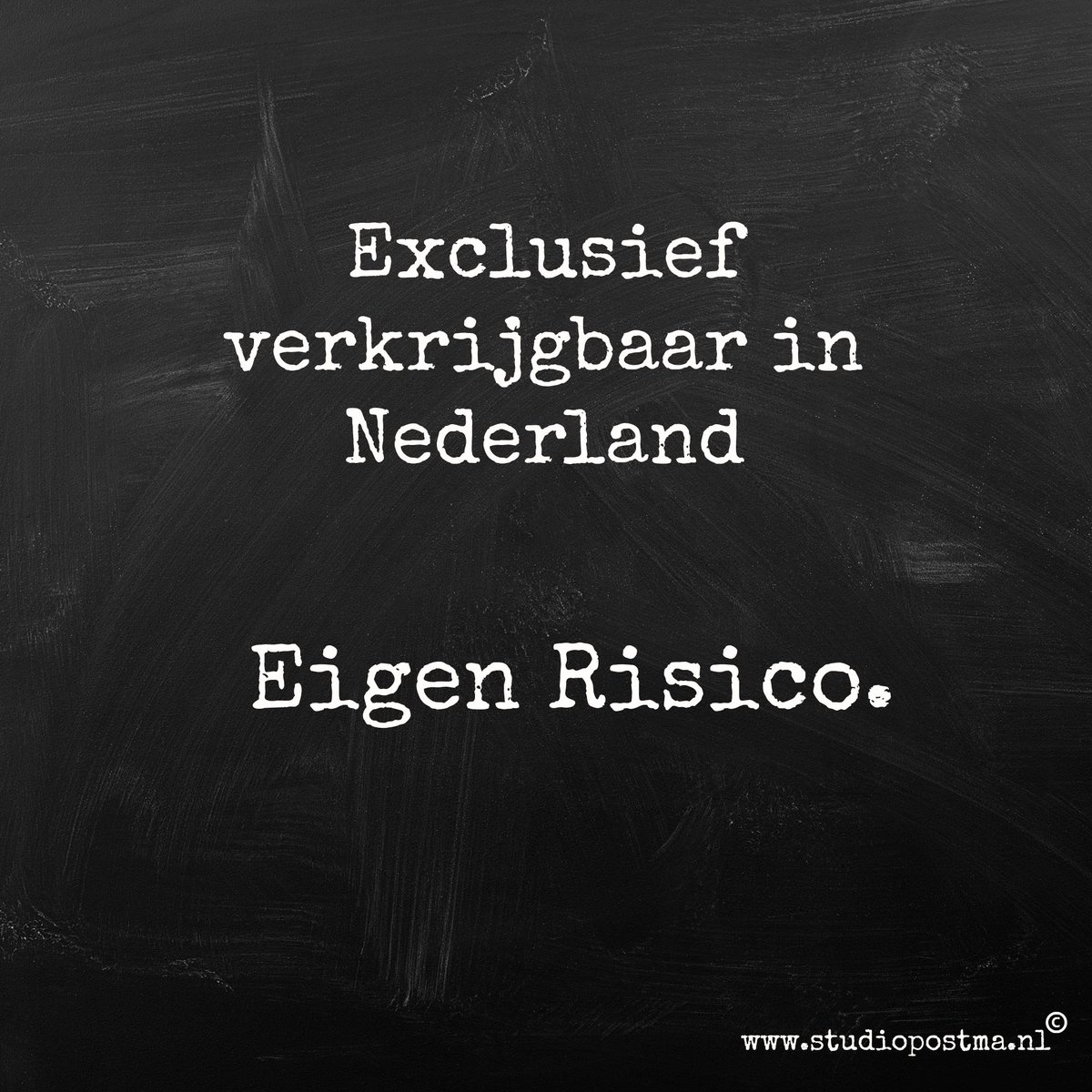 StudioPostma's tweet image. Exclusief verkrijgbaar in #Nederland #eigenrisico 
#quote #quotes #quoteoftheday