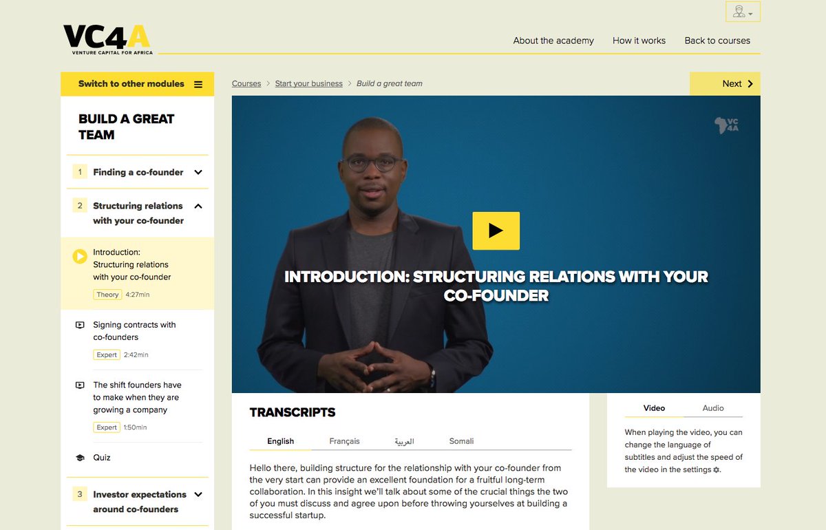BOOM 📚: @VC4Africa's Startup Academy is LIVE! A handy learning platform for 🌍's rockstar entrepreneurs. vc4afri.ca/startupacademy #AndilesTake