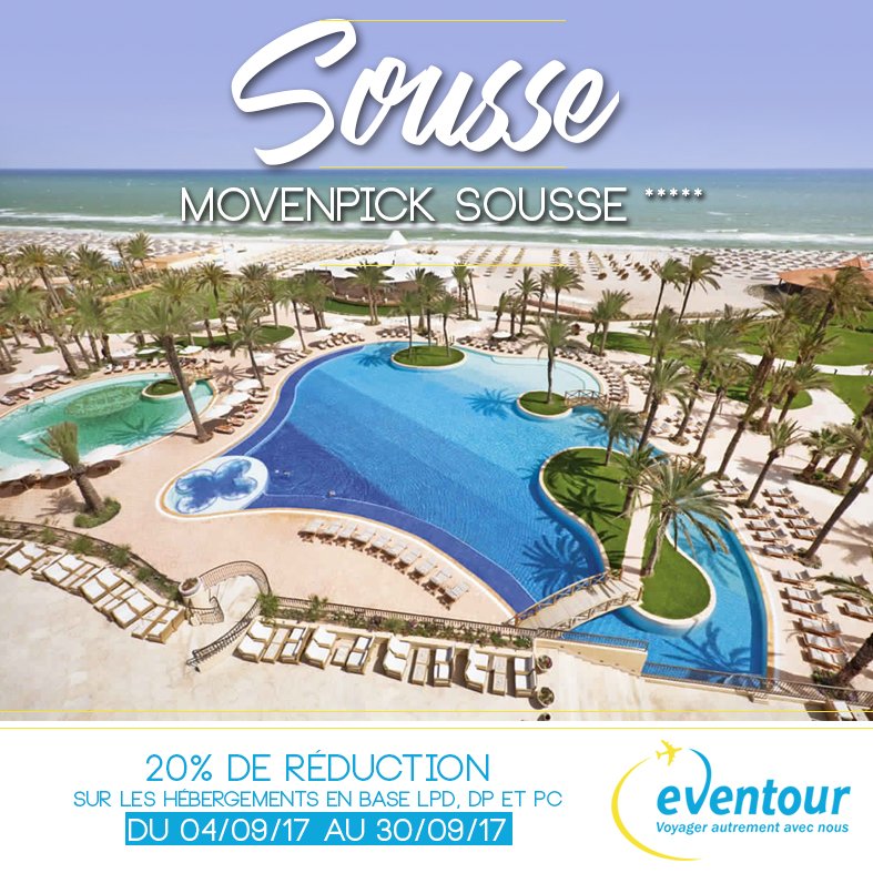 eventourTN's tweet photo. #Promotion #Septembre #Hôtel #Movenpick #Sousse
Infoline 23398000
#eventour #tunisie #trip #voyage #tourisme
https://t.co/qySczKAgOb https://t.co/W6evHYcUlY