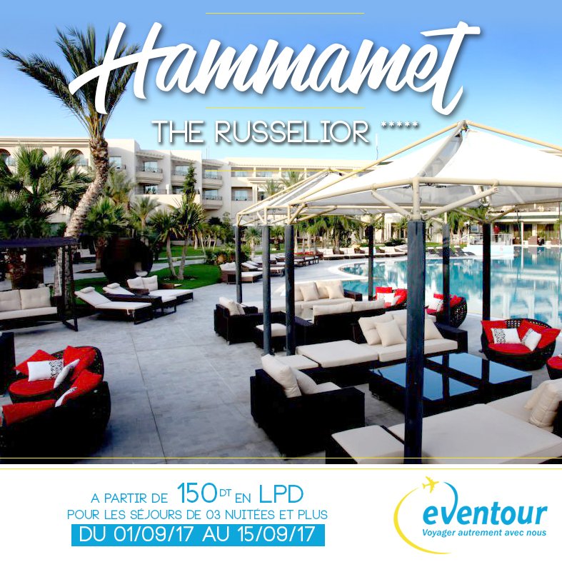 eventourTN's tweet photo. #Promo #Hôtel The #Russelior 5* #Hammamet
Infoline 23398000
#eventour #tunisie #trip #voyage #tourisme
https://t.co/qySczKAgOb https://t.co/EqaG3KRhGn