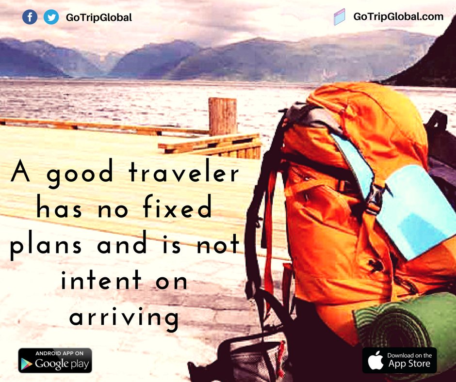 GoTripGlobal's tweet photo. A good traveler has no fixed plans and is not intent on arriving #GoTripGlobal
#travel #traveling #vacation #visiting #instatravel #instago https://t.co/oDl1HkO7sD