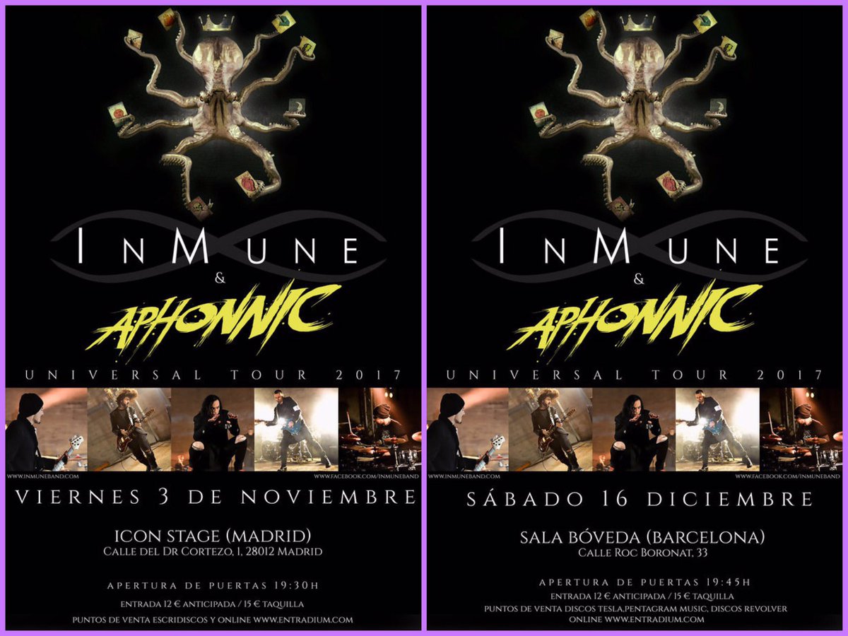 Madrid y Barcelona nos vemos? 3 de Noviembre @iconstagemadrid, 16 de Diciembre sala Boveda, BCN. Entrad. a la venta entradium.com