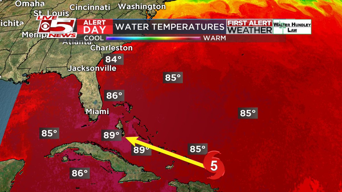 JoeySovine's tweet photo. Hurricane Irma has now been a Category 5 storm for over 48 hrs and has yet to reach it's warmest waters. 89° ahead. https://t.co/r02fQNmfHJ
