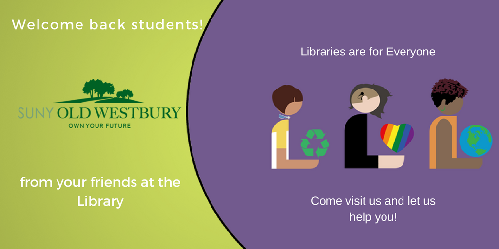 OWLibrarian's tweet photo. Welcome Back Students! We hope you have a great semester. #librariesare4everyone https://t.co/pC7f2dBOcr