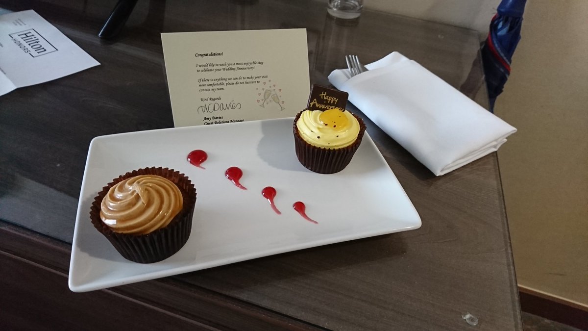 Having an amazing 4th wedding anniversary <a href="/HiltonCardiff/">Hilton Cardiff</a>. Incredible hotel and lush city