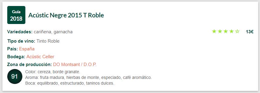 acusticceller's tweet image. Puntuació Guia Peñin 2018! Acustic Negre 2015: 91/100 points 😃 #guiapeñin #puntuació #vi #vino #wine #guiapeñin2018