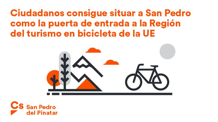 Cs_SanPedro's tweet photo. 🚴 🚴 🚴 🚴 Aprobada iniciativa de Ciudadanos para inscribir al municipio dentro de la red oficial de turismo en bicicleta de la UE. 🇪🇺 🇪🇺 🇪🇺 🇪🇺 https://t.co/23RamsCGEW