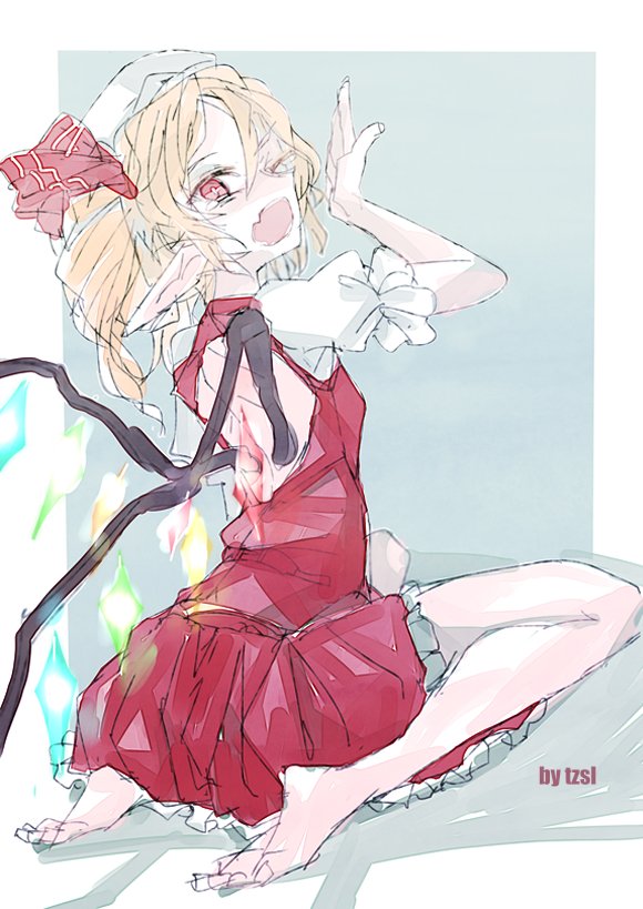 フランドール・スカーレット 「#深夜の真剣お絵描き60分一本勝負 Isosorbide Dinitrate S」|tzslのイラスト