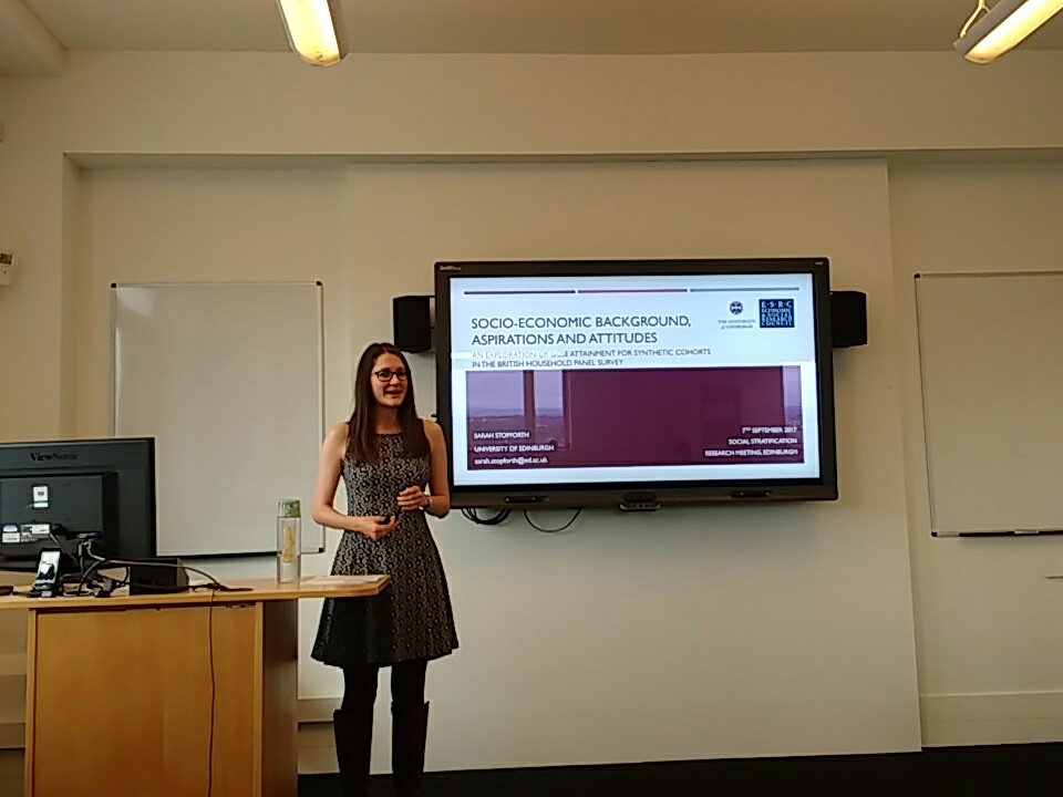 ConnellyRoxanne's tweet image. Sarah Stopforth on attitudes and attainment #BHPS @uoessps @spsgradschool