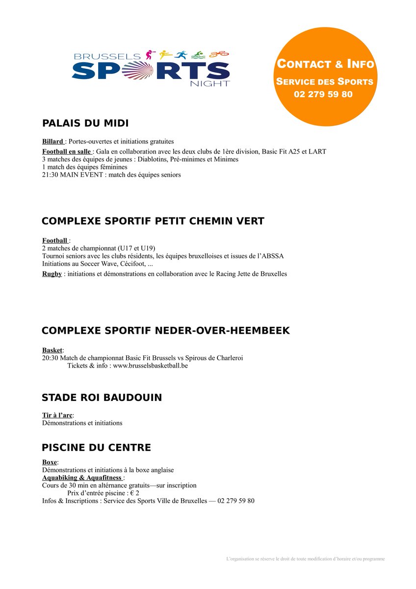 Curieux de découvrir les activités dans les centres sportifs de <a href="/VilleBruxelles/">Ville de Bruxelles / Stad Brussel</a> pendant la Brussels Sports Night? Les voici ... #BXLoveSport