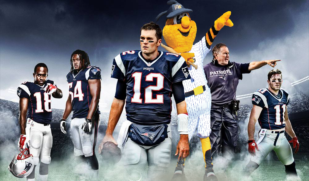 NewBritainBees's tweet photo. Good luck tonight, @Patriots! 

(Not you, @sompatriots. Unless you can play football) #GoPats https://t.co/HhLcS7I39l