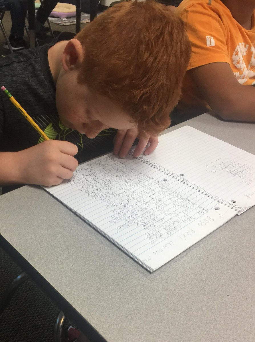 Centennial5th's tweet photo. #writingworkshop in fifth grade! #bestpartofme #writing #centennialcomets https://t.co/FYxRjmfizQ
