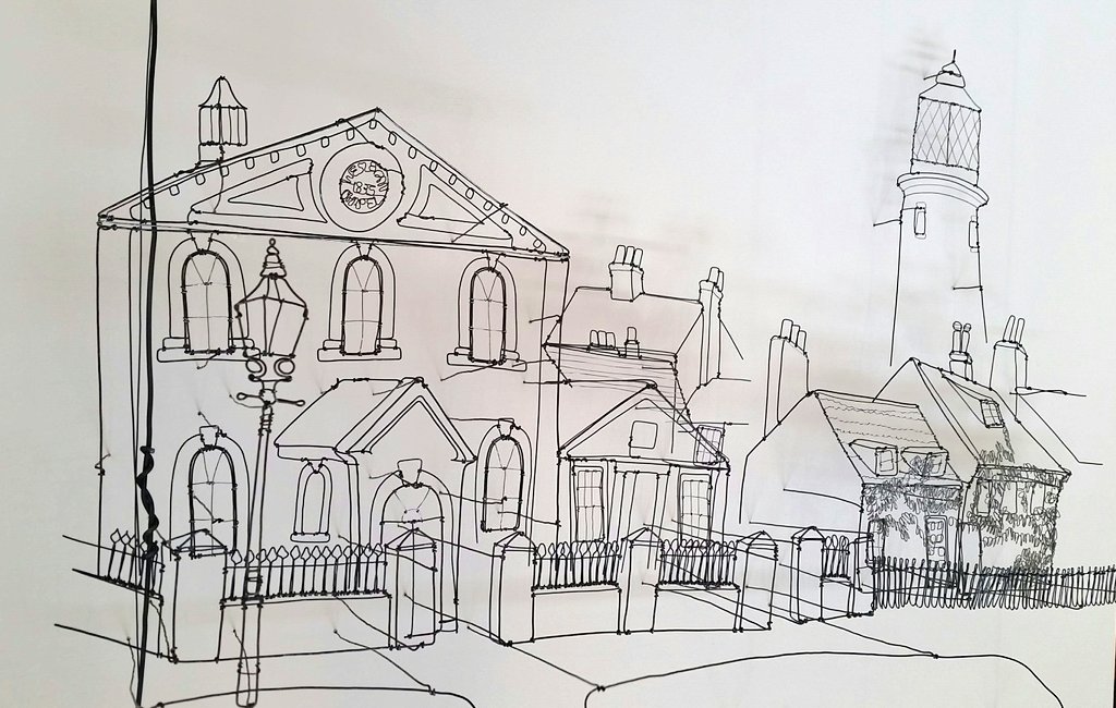 HelainaSharpley's tweet photo. #wirework #art #drawing #wire
'East Green, Southwold.' 
On it's way to @S_H_Gallery #southwold #gallery #suffolk https://t.co/vqPUyowM0E