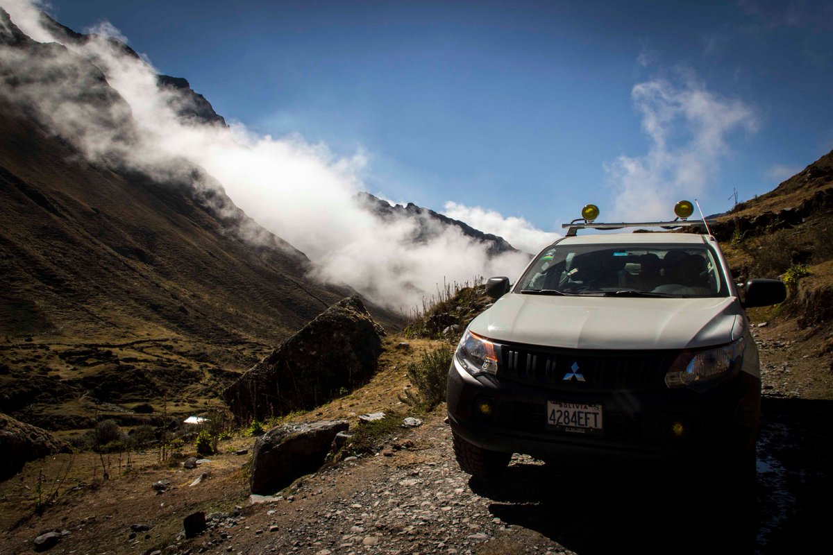 armonia_bolivia's tweet photo. Armonía's #Polylepis team on rough mountain roads at Paso Sánchez towards Puina y Keara. Spectacular landscapes on the 14 hours long trip. https://t.co/ZYk6AK3gj0