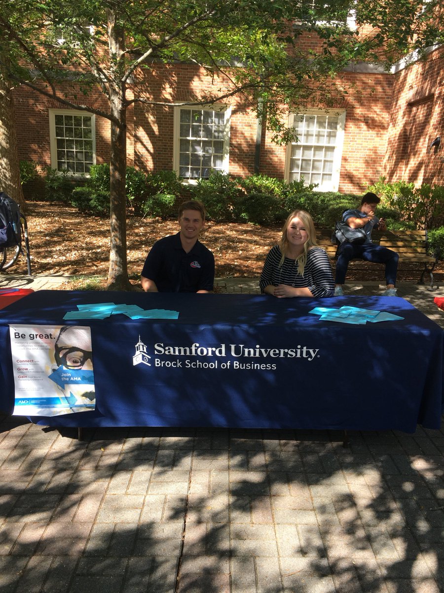 SamfordAMA's tweet image. Hey @SamfordU come by the organization fair today and find out more about our chapter!!! We would love to talk with y'all!! @BrockBusiness