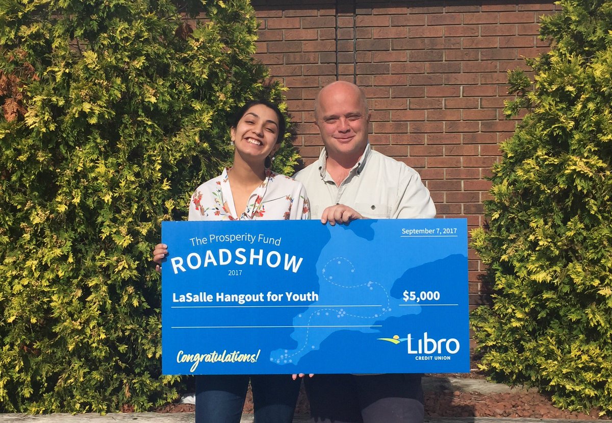 LibroCU's tweet photo. The LaSalle Hangout for Youth is receiving $5,000 towards a startup investment for their students' micro business. #prosperhere https://t.co/lnbZ630VD5