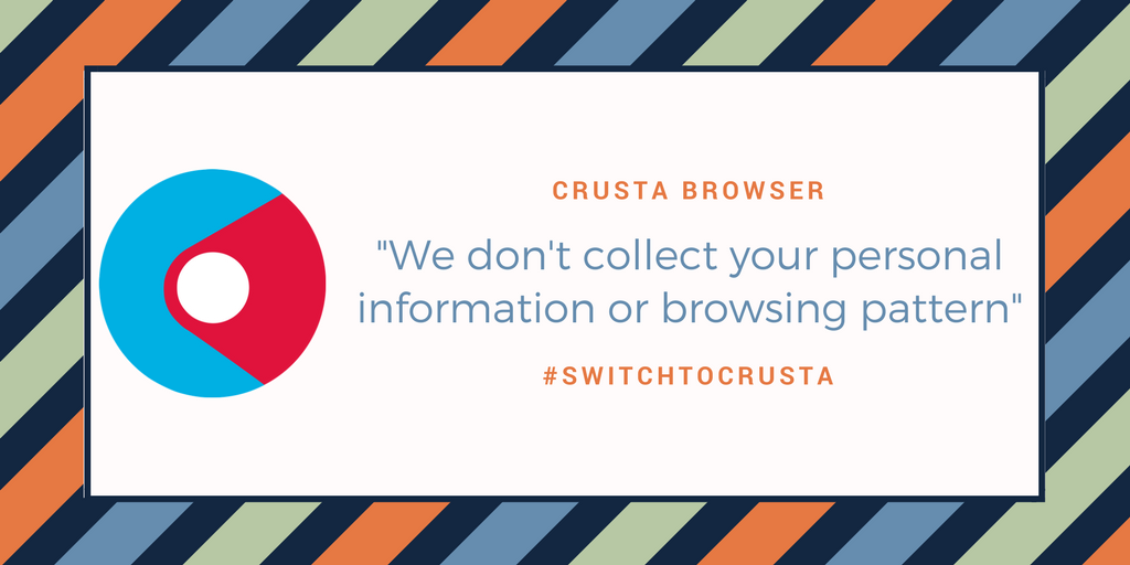 CrustaBrowser's tweet photo. Crusta is private to you and protects your privacy -> https://t.co/wzlO8j8ubj
#switchtocrusta #crustabrowser https://t.co/1qiWM0XPUA