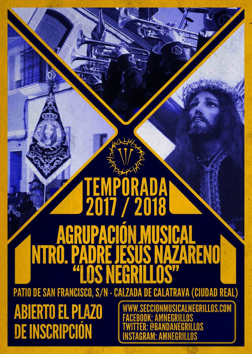 BandaNegrillos's tweet photo. Empezamos nueva temporada y abrimos el plazo de inscripción. ¡Queremos que formes parte de nuestra historia! #amnegrillos #amjesusnazareno https://t.co/feNrSojI4f