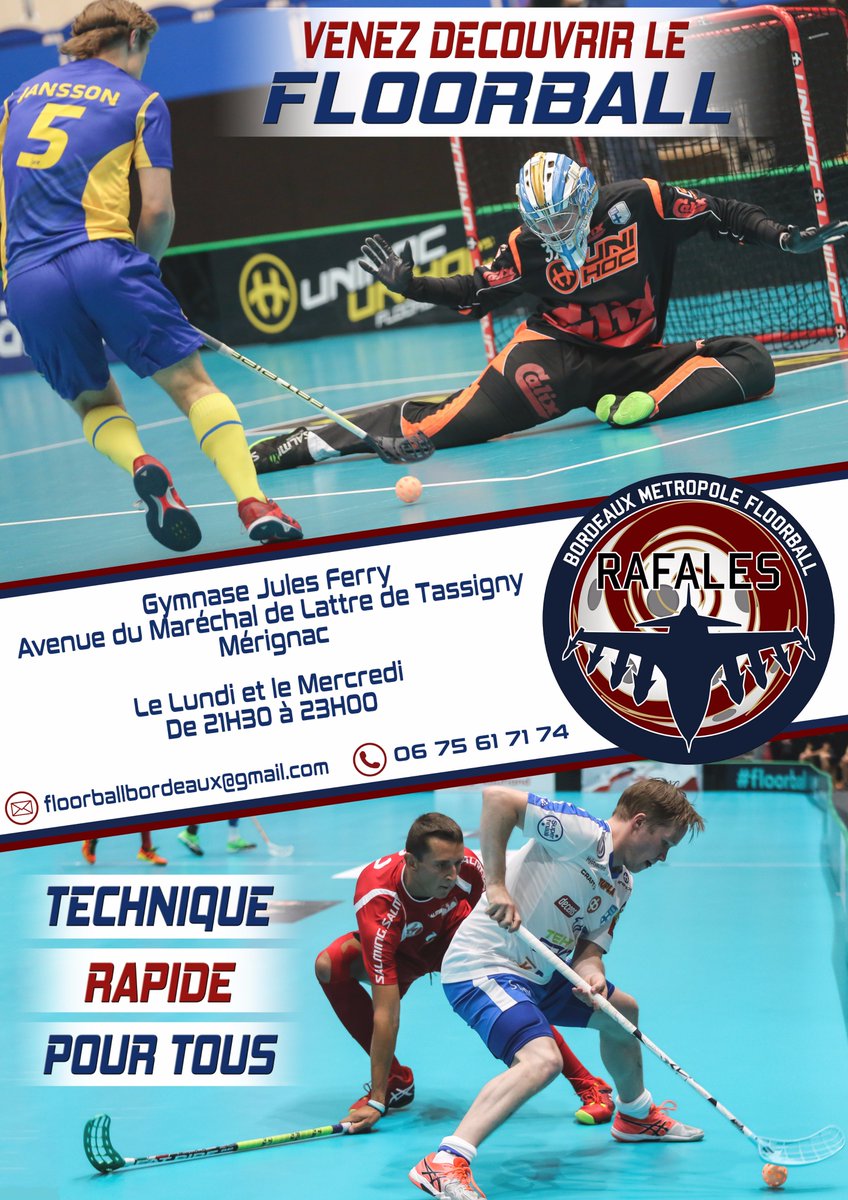 C'est la reprise ! Venez découvrir le #floorball (Hockey en salle) à #Bordeaux #Mérignac !
Ramenez vos baskets, on vous prêtes les crosses !
