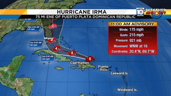 #BREAKING Hurricane Watches issued for South Florida ahead of #Irma bit.ly/2eO1yi8?utm_me… https://t.co/pF02ipfhSF