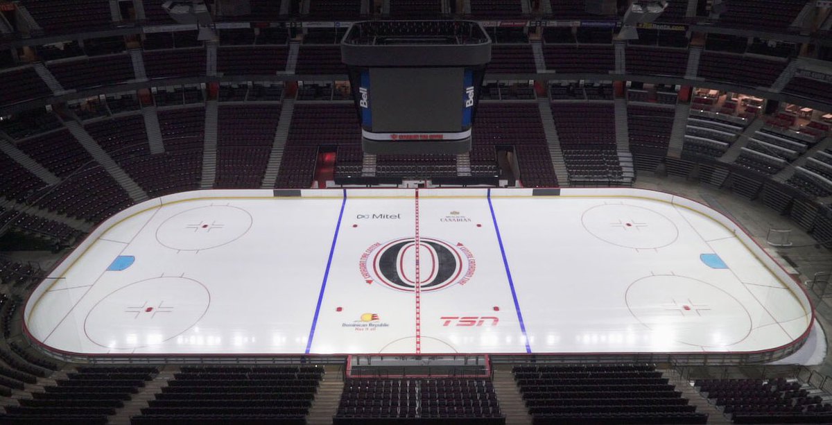Senators's tweet photo. A look at the ice at @CdnTireCtr for this season. #Sens https://t.co/pN2IwJhInw
