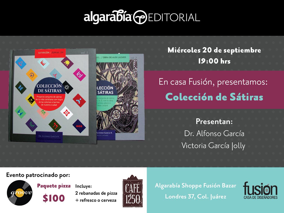 Conoce un proyecto que estimula al público con sátiras de temas cotidianos. ¡Te esperamos! La entrada es gratuita. <a href="/GrooveDF/">Groove Resto Bar</a> <a href="/BazarFUSION/">bazarfusion</a>