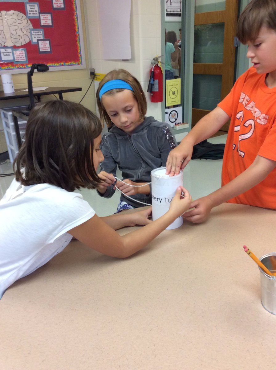 Third grade scientists "observe" to make "inferences" with their Mystery Tubes #cherokeeinspires