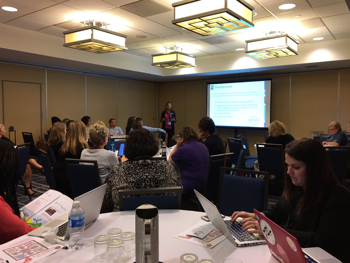 JenRuralEd's tweet photo. @kellitho and @BernadetteCarp2 presenting KVEC student agency. Full House! @hawkKVEC @DTBowling #kvec_ari #kvecact #plsummit2017. https://t.co/yFMQmBdgp9