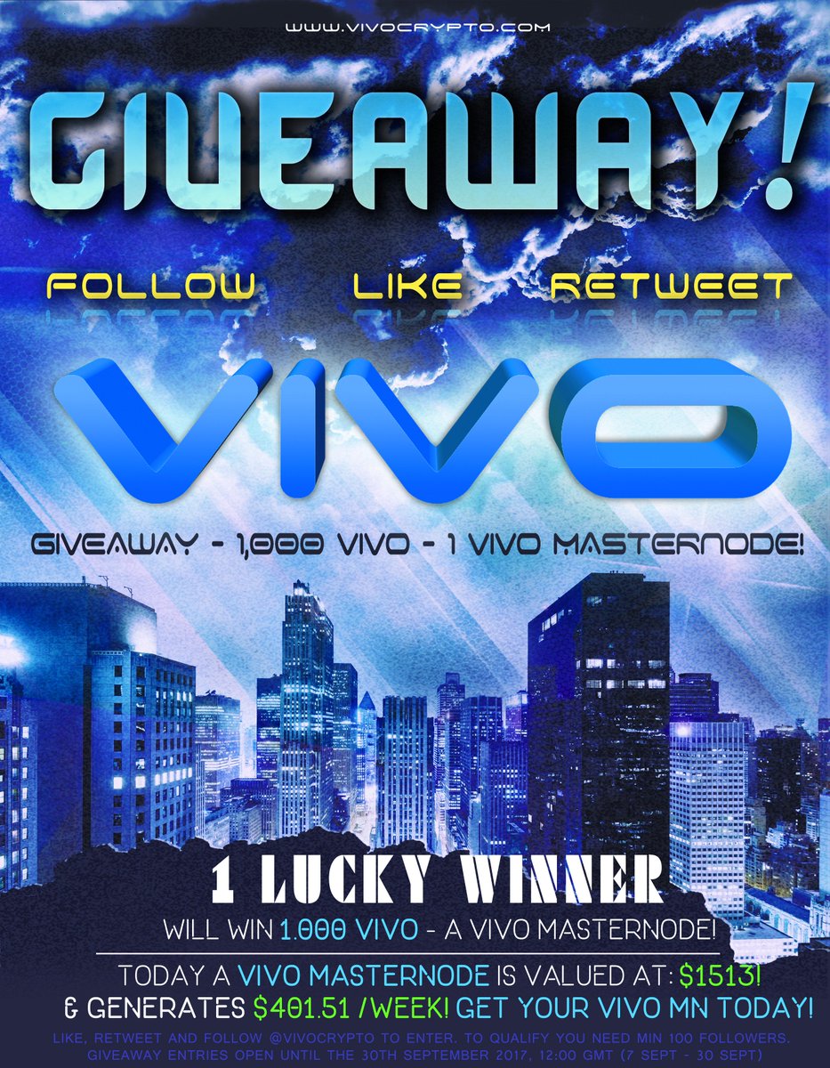 vivocrypto's tweet image. FREE VIVO MASTERNODE! We are celebrating our launch@Nova &amp;amp; giving away a VIVO MN (worth $1513 &amp;amp; generating $401/wk)! bit.ly/BuyVIVO