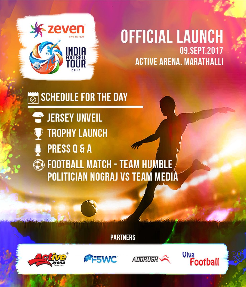 addrushtolife's tweet photo. Official launch of #IndiaFootballTour has a special guest appearance!
You don't want to miss this one!
#Humble #Politician #Nograj https://t.co/5xLsNPyW1d