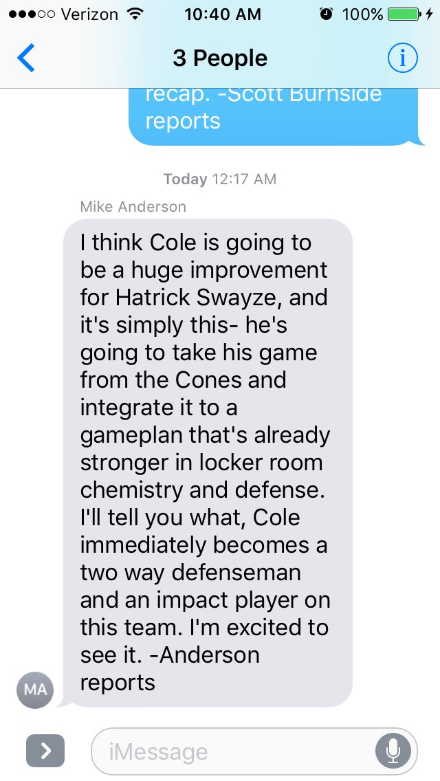 Hot takes for new acquisition Alex "VIP/Idaho" Cole. #HatrickSwayze #beerleaguehockey