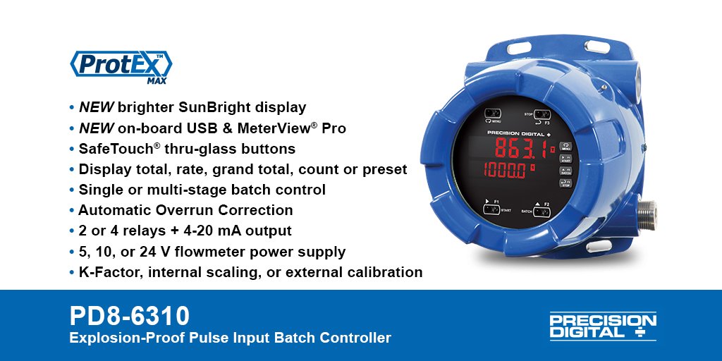 predigcorp's tweet image. The PD8-6310 batch controller offers automatic overrun correction and a flowmeter power supply - #BatchController ow.ly/X3Yk30eVpZT